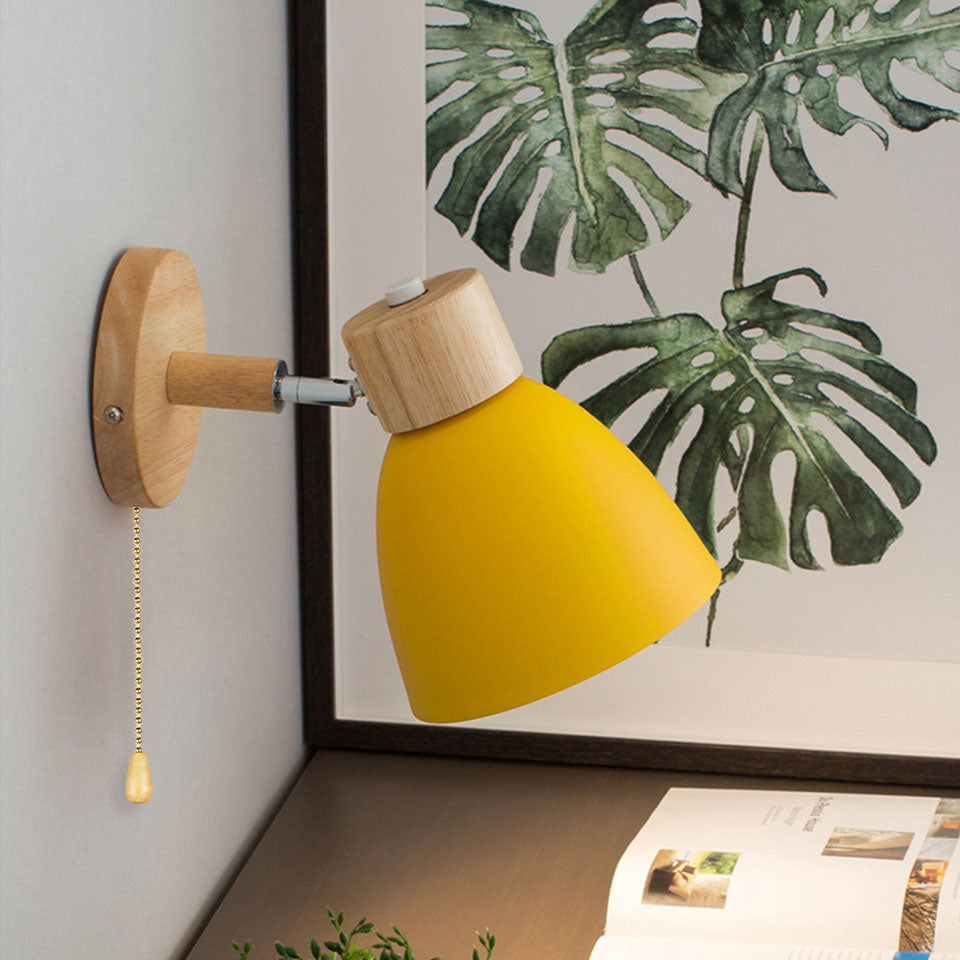 Moderne Houten Kegel Wandlamp | Minimalistische E27 LED-Lamp