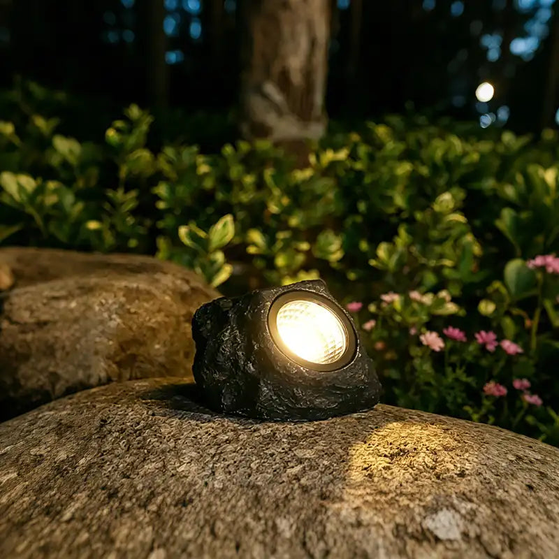 Solar Tuinlamp in Steenlook – Waterdichte LED Buitenlamp voor Tuin & Pad