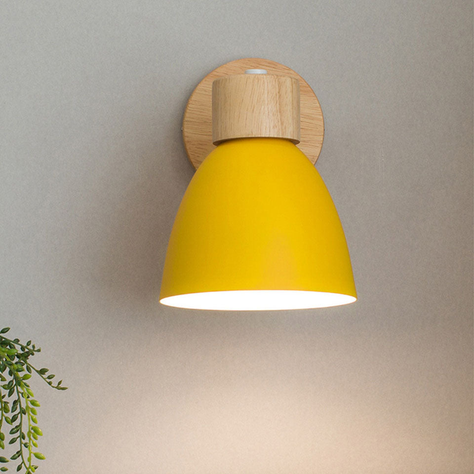 Moderne Houten Kegel Wandlamp | Minimalistische E27 LED-Lamp