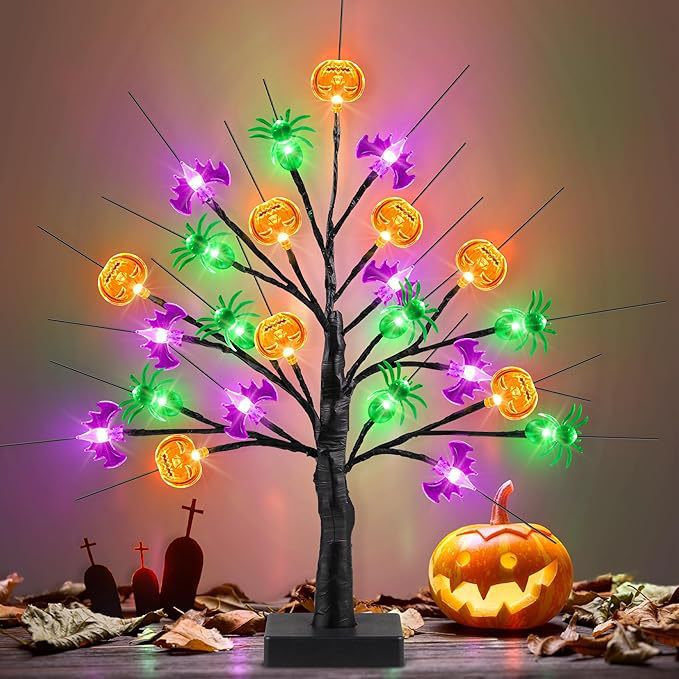 Halloween Pompoen Nachtlamp | Decoratieve Feestverlichting Met 24 Lichtpunten