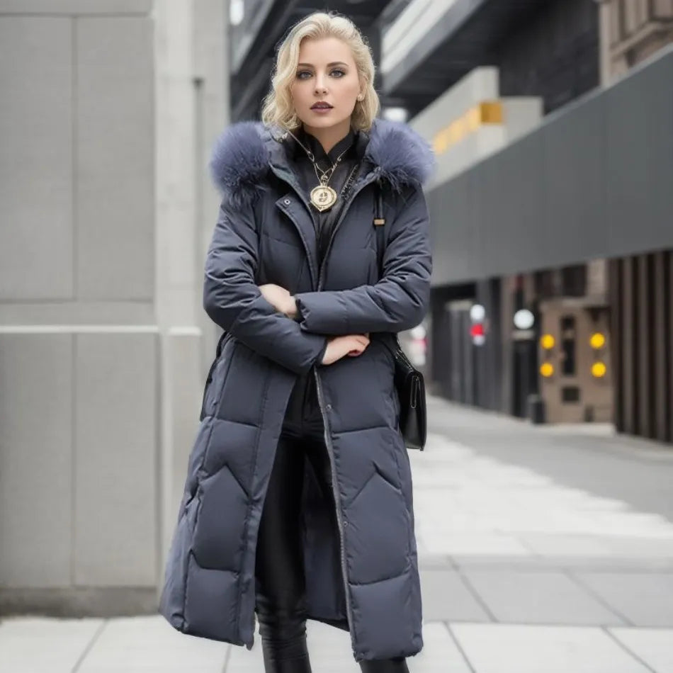 Dames Lange Warme Winterjas | Geïsoleerde Winterjas Voor Koud Weer