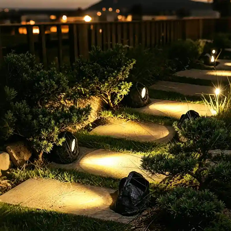 Solar Tuinlamp in Steenlook – Waterdichte LED Buitenlamp voor Tuin & Pad
