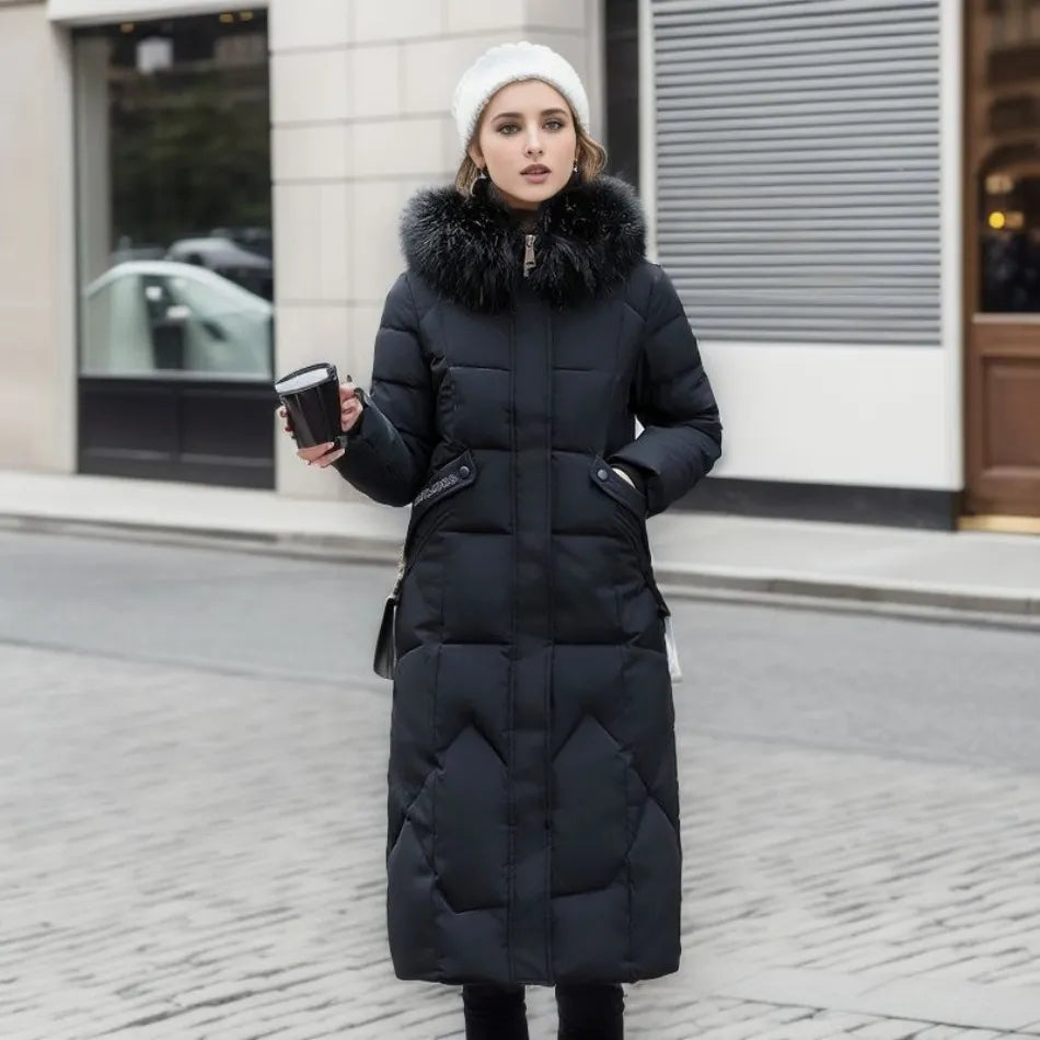 Dames Lange Warme Winterjas | Geïsoleerde Winterjas Voor Koud Weer
