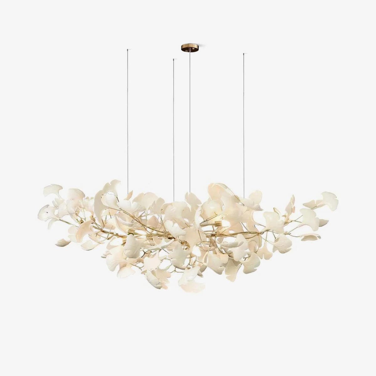 Horizon Bloom Gingko Chandelier | Handcrafted Porcelain Ginkgo Leaves