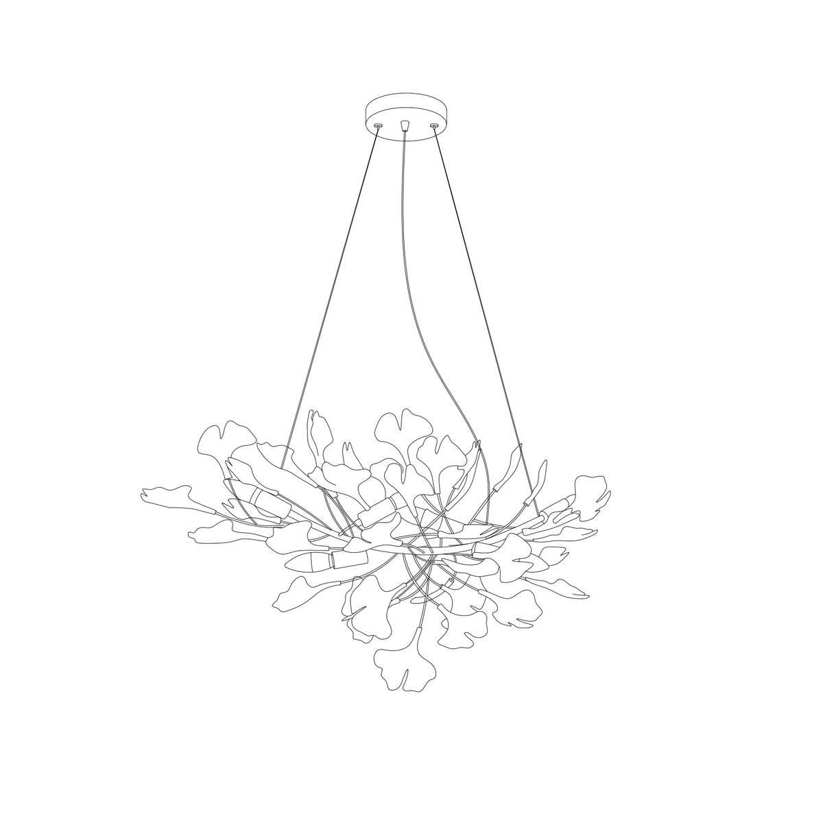 Horizon Bloom Gingko Chandelier | Handcrafted Porcelain Ginkgo Leaves