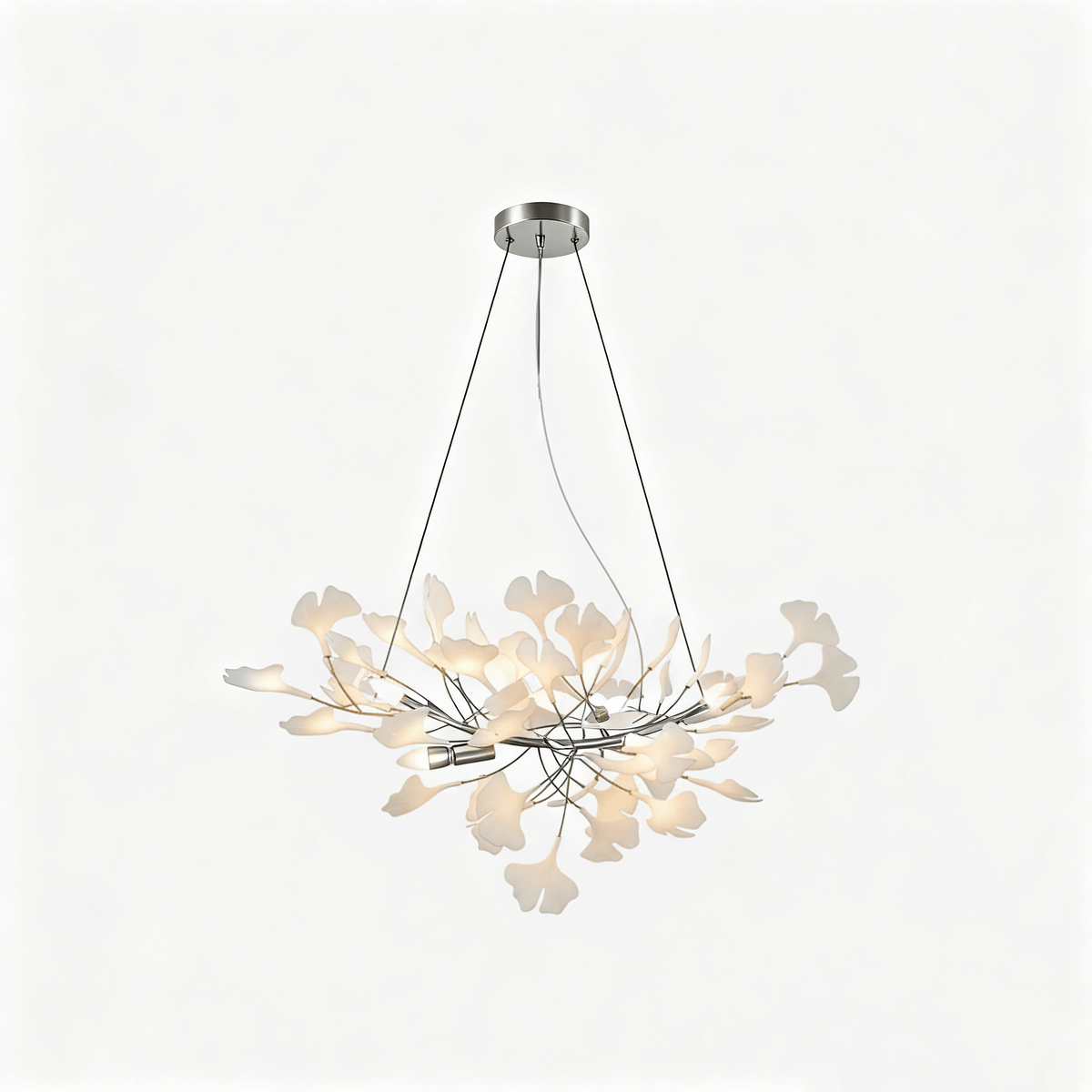 Horizon Bloom Gingko Chandelier | Handcrafted Porcelain Ginkgo Leaves