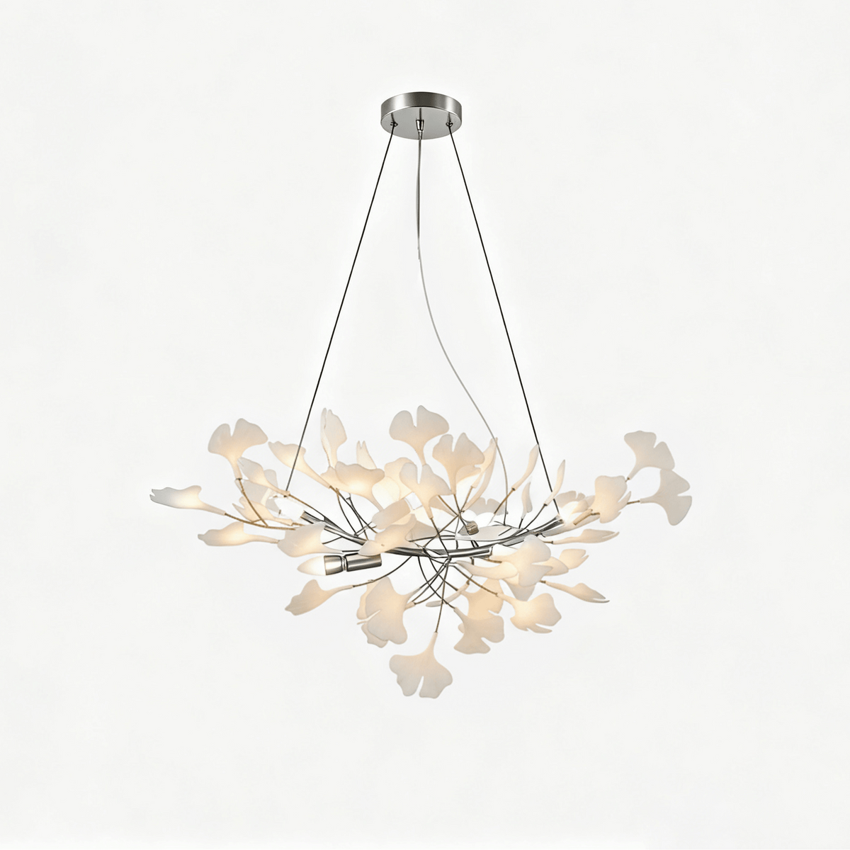 Horizon Bloom Gingko Chandelier | Handcrafted Porcelain Ginkgo Leaves