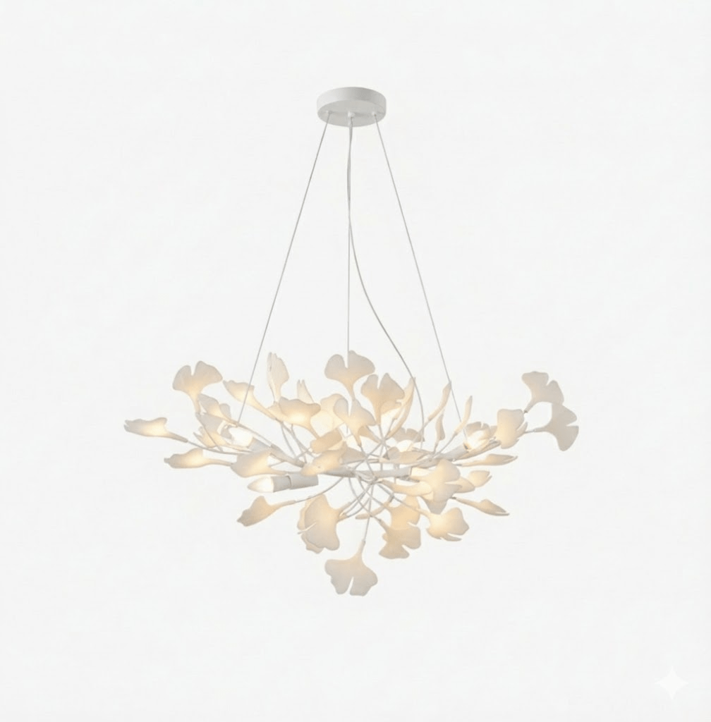 Horizon Bloom Gingko Chandelier | Handcrafted Porcelain Ginkgo Leaves
