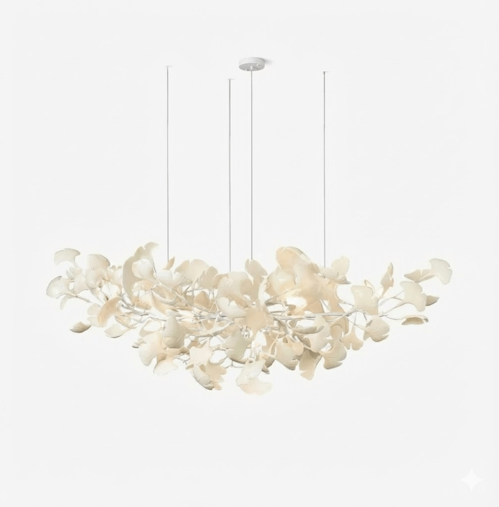Horizon Bloom Gingko Chandelier | Handcrafted Porcelain Ginkgo Leaves