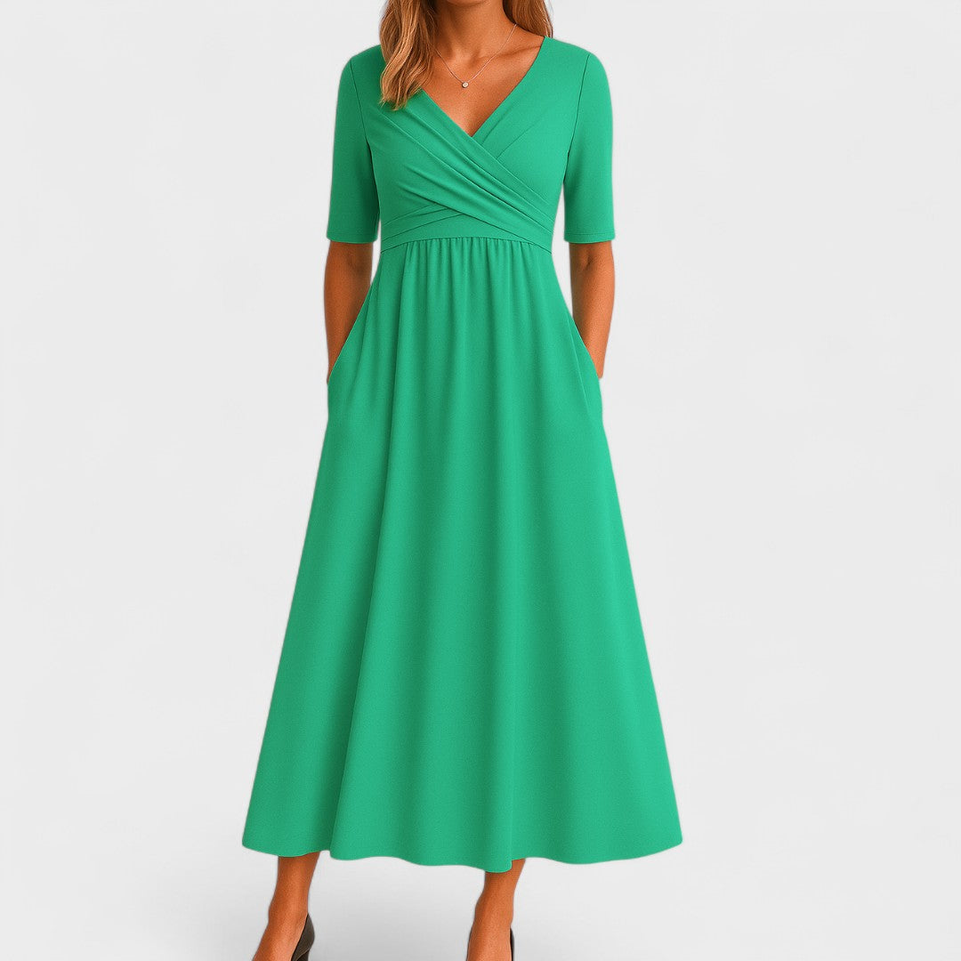 Élégante robe midi avec poches | Robe féminine pour tous les jours