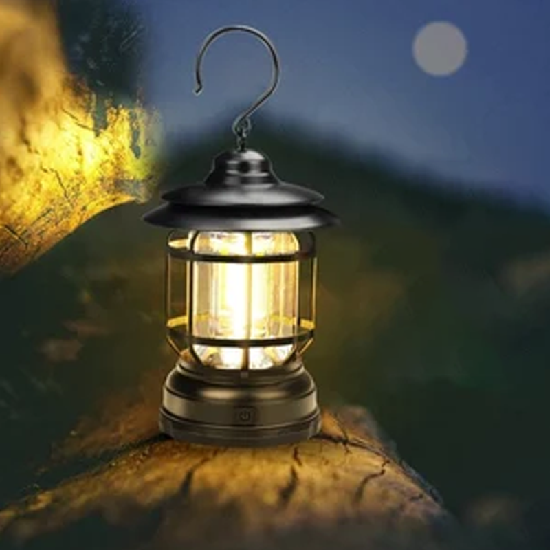 Bærbar retro-smartlampe | USB-genopladelig LED-campinglampe