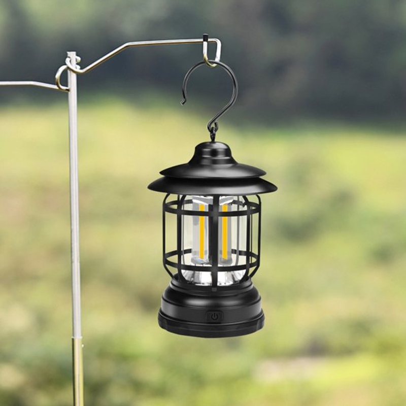 Bærbar retro-smartlampe | USB-genopladelig LED-campinglampe