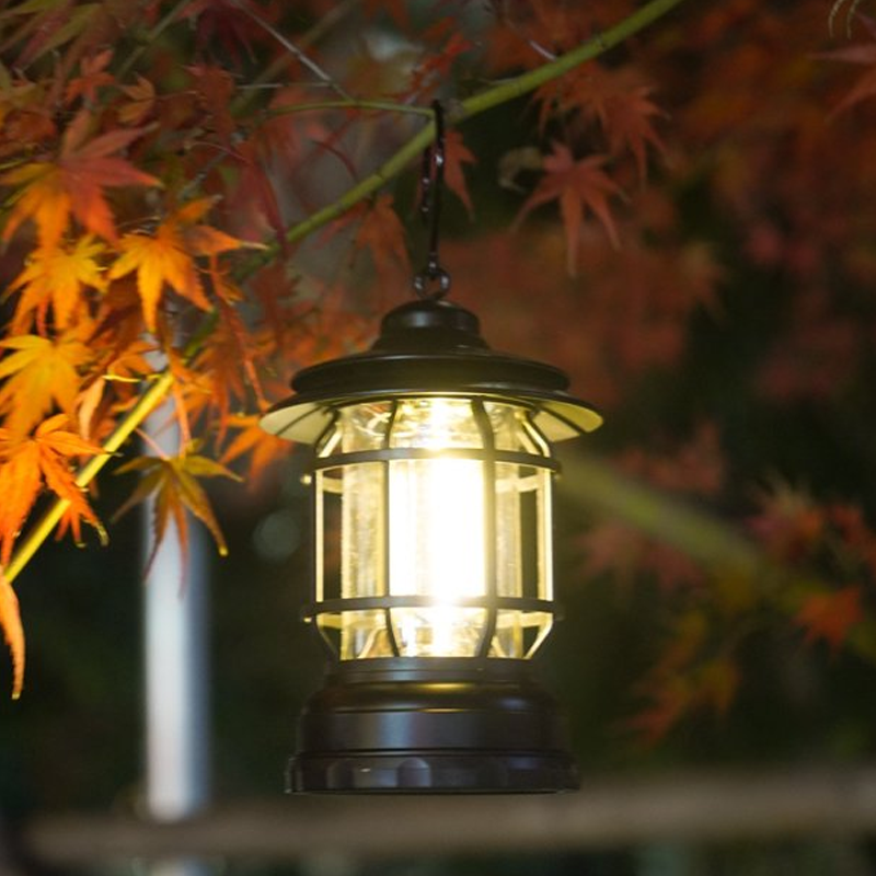 Bærbar retro-smartlampe | USB-genopladelig LED-campinglampe