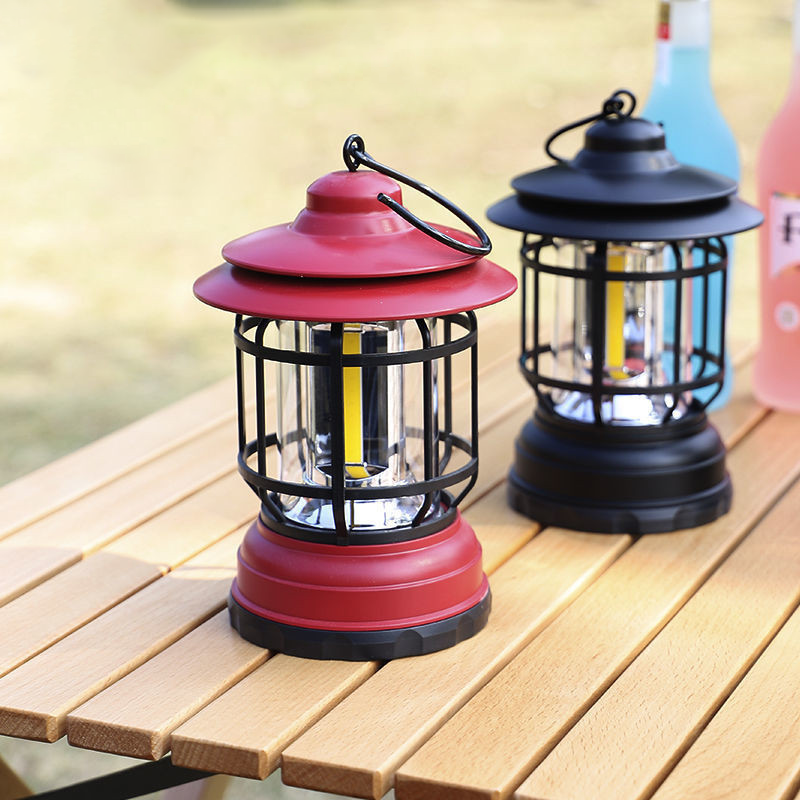 Bærbar retro-smartlampe | USB-genopladelig LED-campinglampe
