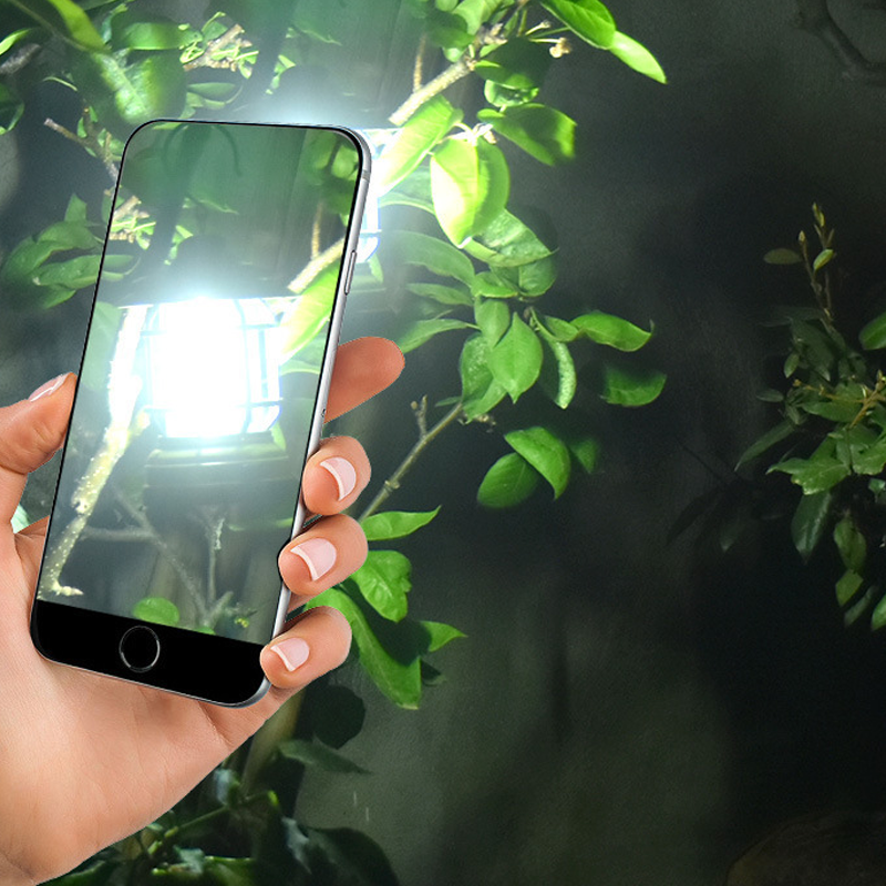 Bærbar retro-smartlampe | USB-genopladelig LED-campinglampe