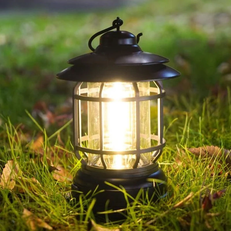 Bærbar retro-smartlampe | USB-genopladelig LED-campinglampe