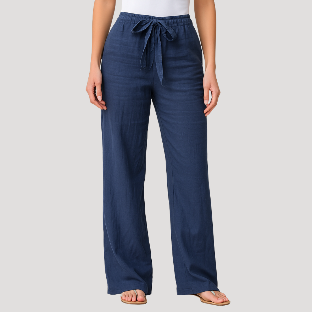 Pantalon décontracté pour femme | Coupe droite et confortable avec taille élastique