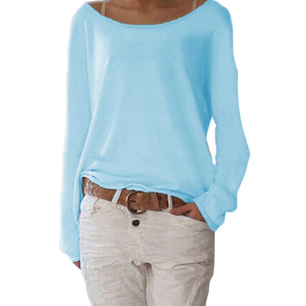 Dames Losvallende Boothals Top – Comfortabele Top met Lange Mouwen