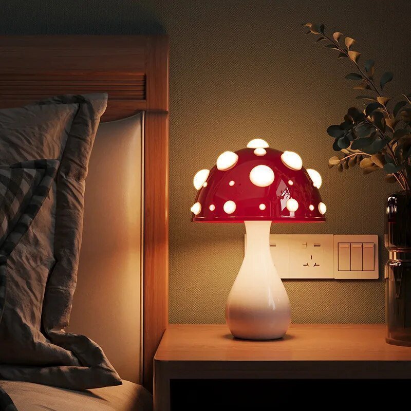 Nastrojowa Lampa Stołowa w Kształcie Grzyba