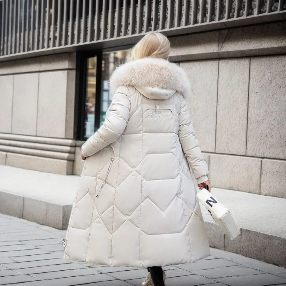 Dames Lange Warme Winterjas | Geïsoleerde Winterjas Voor Koud Weer