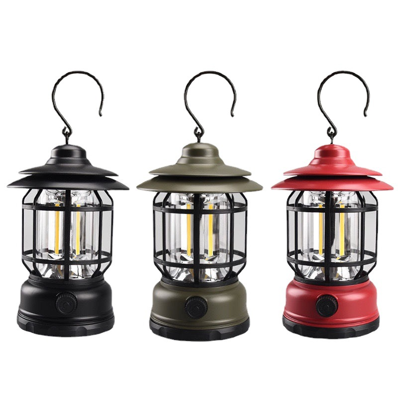 Bærbar retro-smartlampe | USB-genopladelig LED-campinglampe