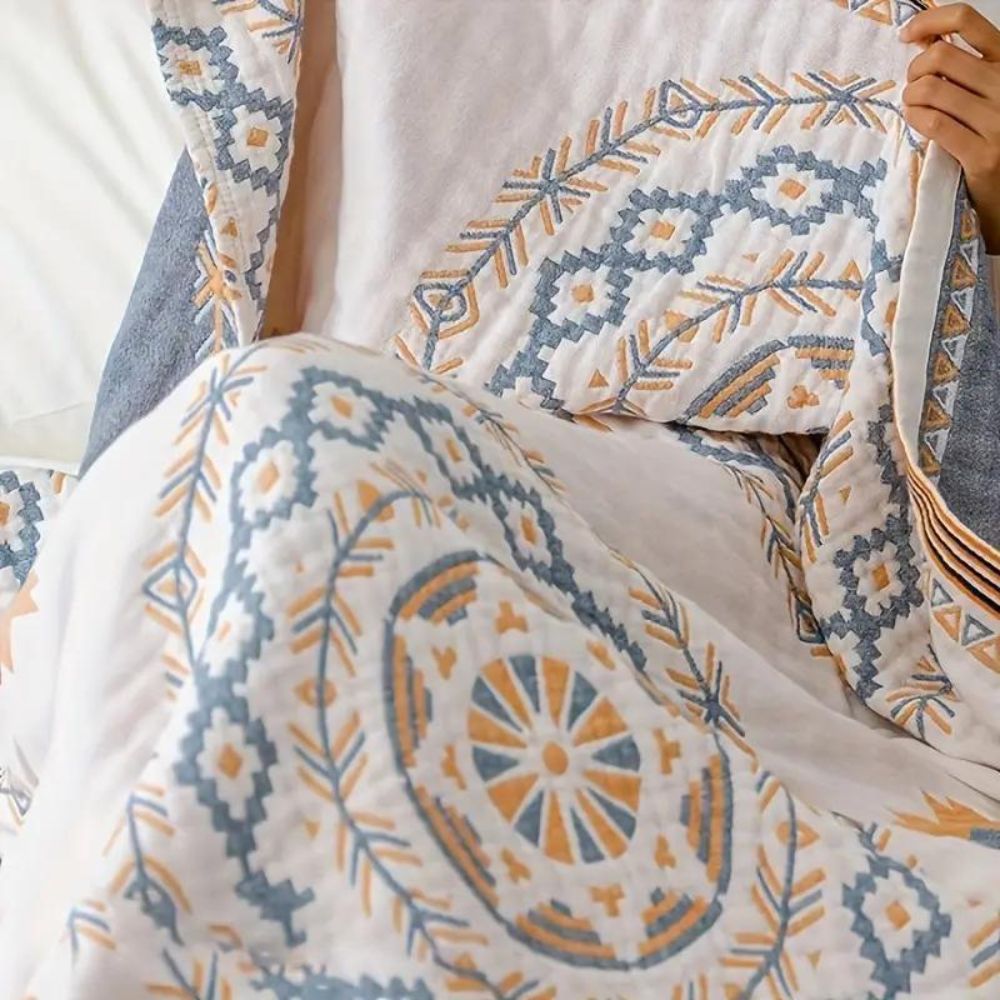 Serene Mandala Katoenen Plaid | Boho Decoratieve Deken