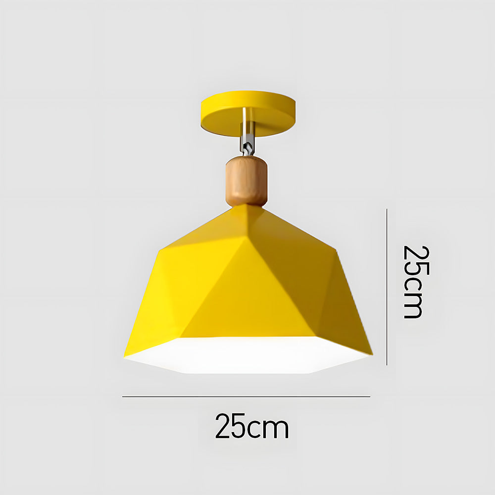 Läila – Skandinavisk Loftlampe med Geometrisk Design & Træ Accent