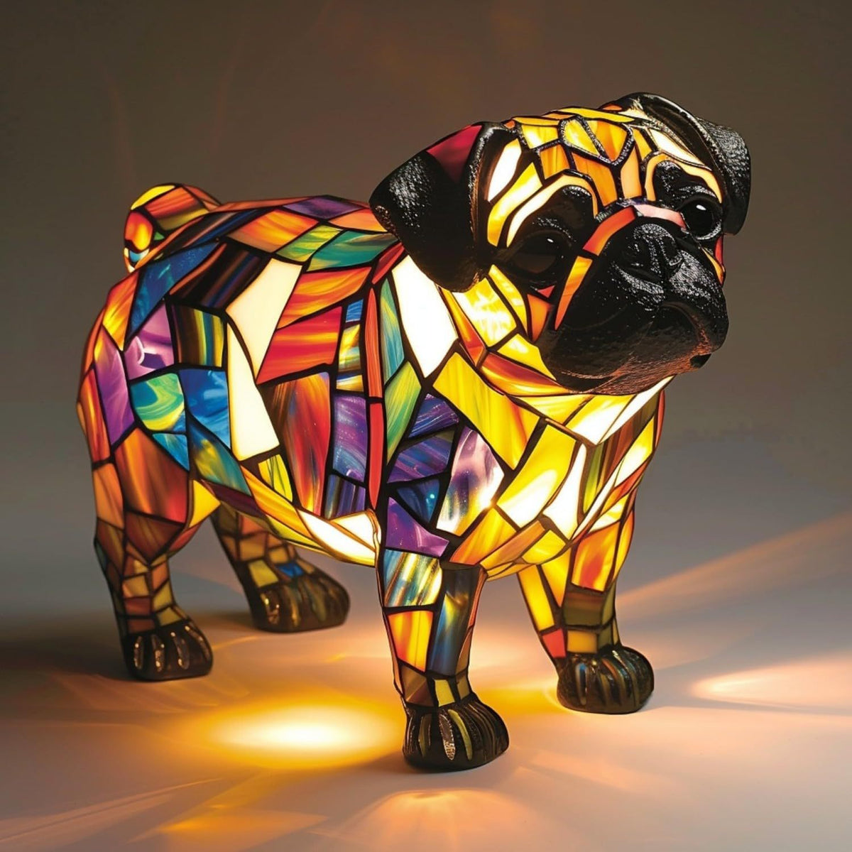 Kleurrijke Hondenlamp Van Hars | Decoratieve Dierenlamp