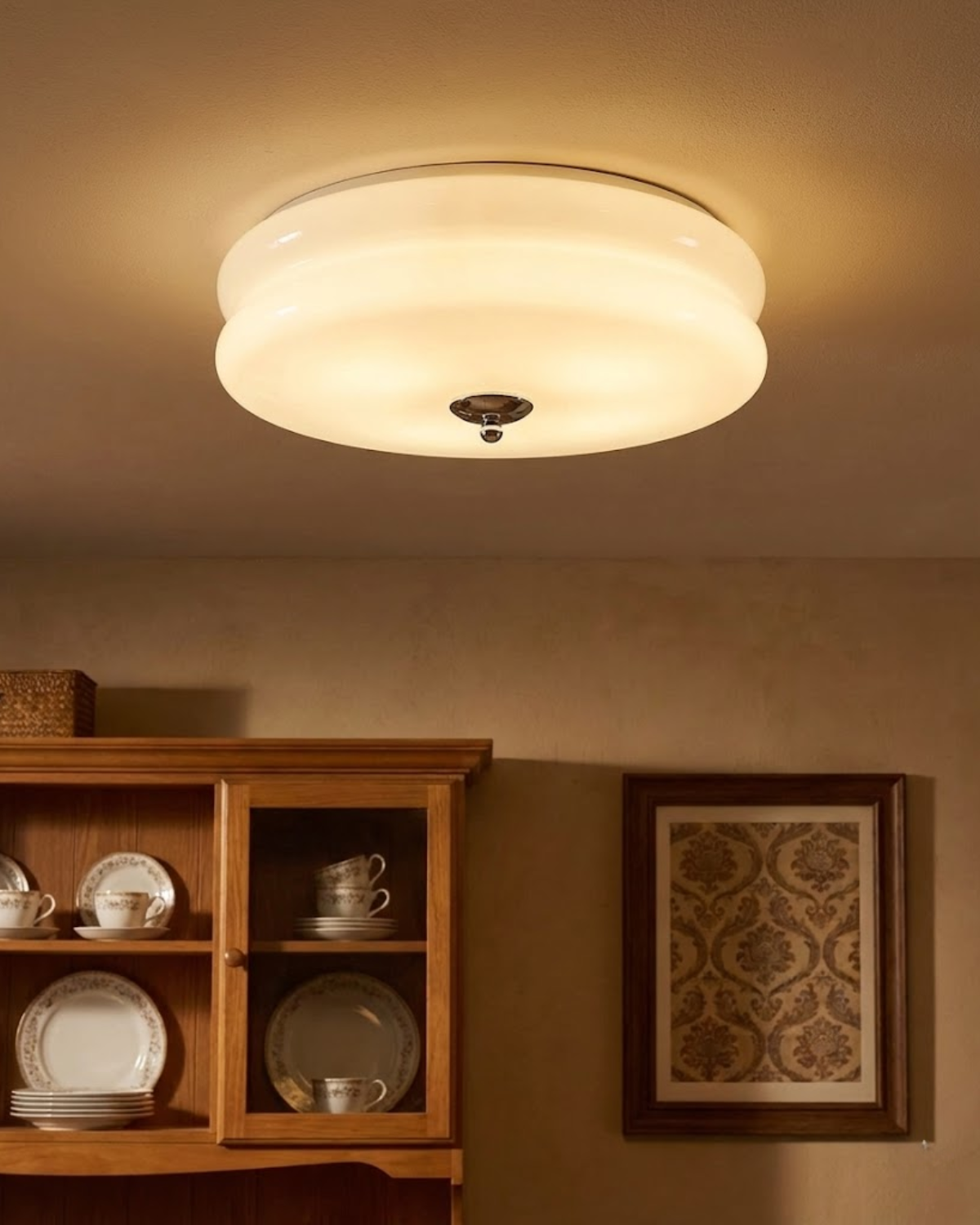 Minimalistische Vintage Plafondlamp Van Kunstglas | Elegante Lamp