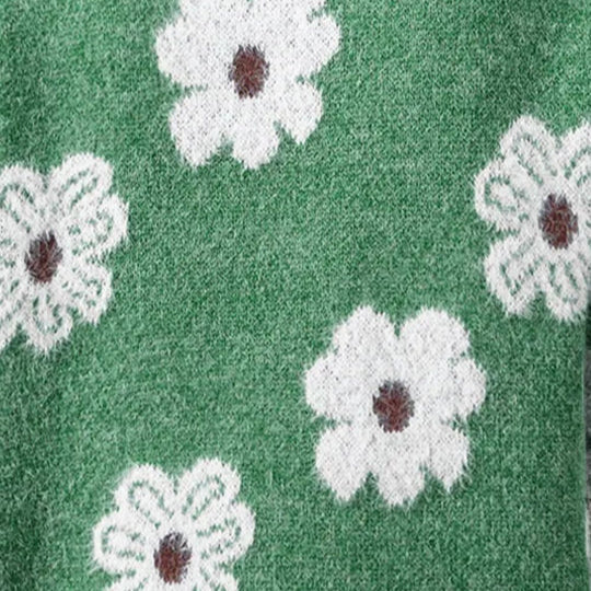 Pull pour femme à imprimé floral et demi-zip | Daisy Knit décontracté