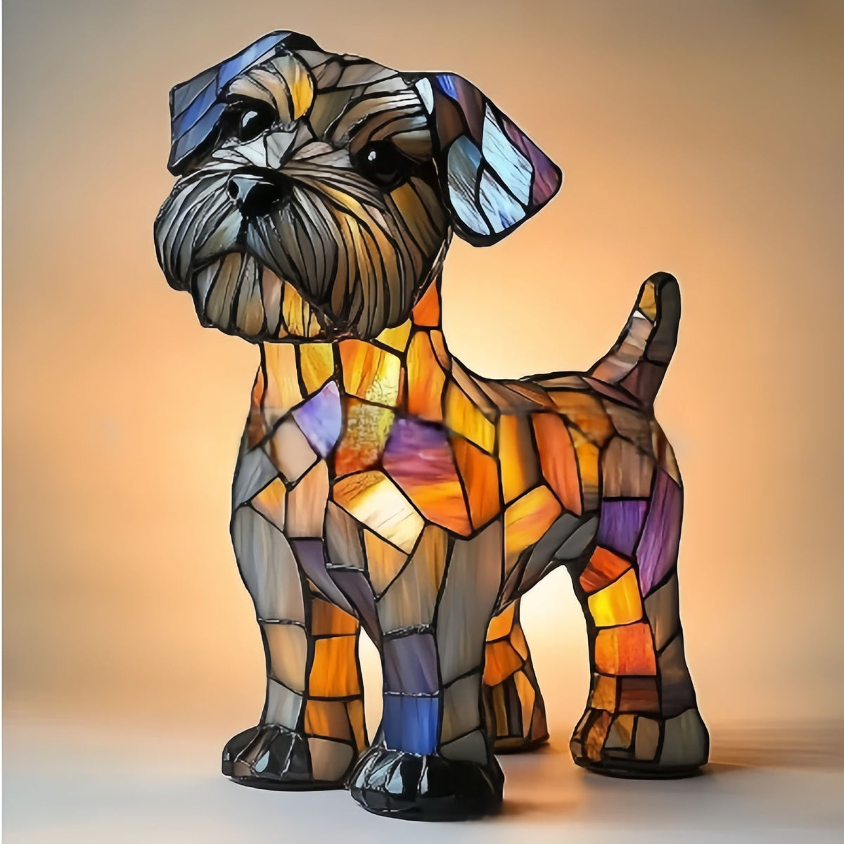 Kleurrijke Hondenlamp Van Hars | Decoratieve Dierenlamp