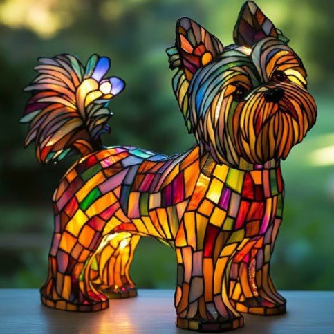 Kleurrijke Hondenlamp Van Hars | Decoratieve Dierenlamp