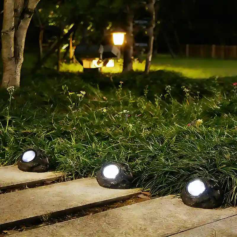 Solar Tuinlamp in Steenlook – Waterdichte LED Buitenlamp voor Tuin & Pad