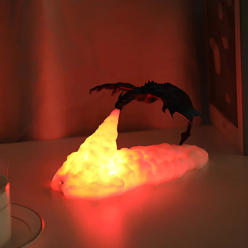 Draken Licht – Oplaadbare 3D Geprinte Draaklamp met Vurige Gloed