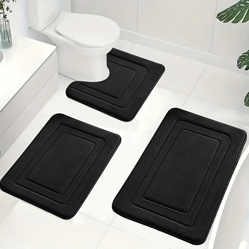 Luksus memory foam bademåtte sæt – blødt, absorberende & skridsikkert 3-delt sæt