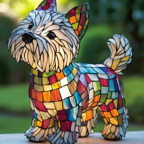 Kleurrijke Hondenlamp Van Hars | Decoratieve Dierenlamp