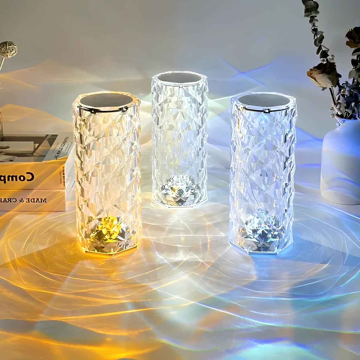 Baso – Sparkling Crystal Touch Tafellamp met Afstandsbediening & 16 Kleuren