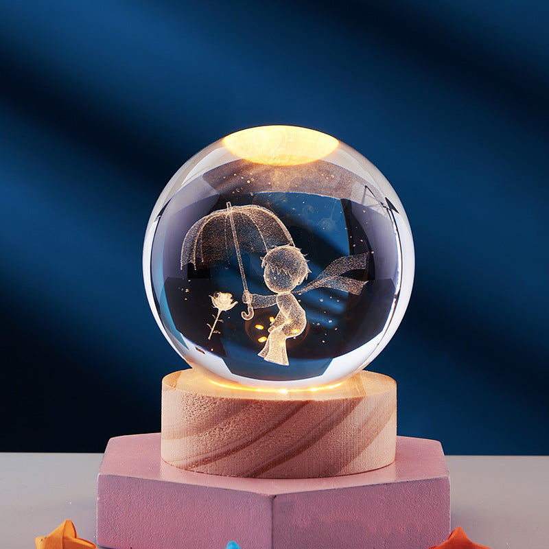 Spatio – Lampe de Nuit Cristal Orb 3D