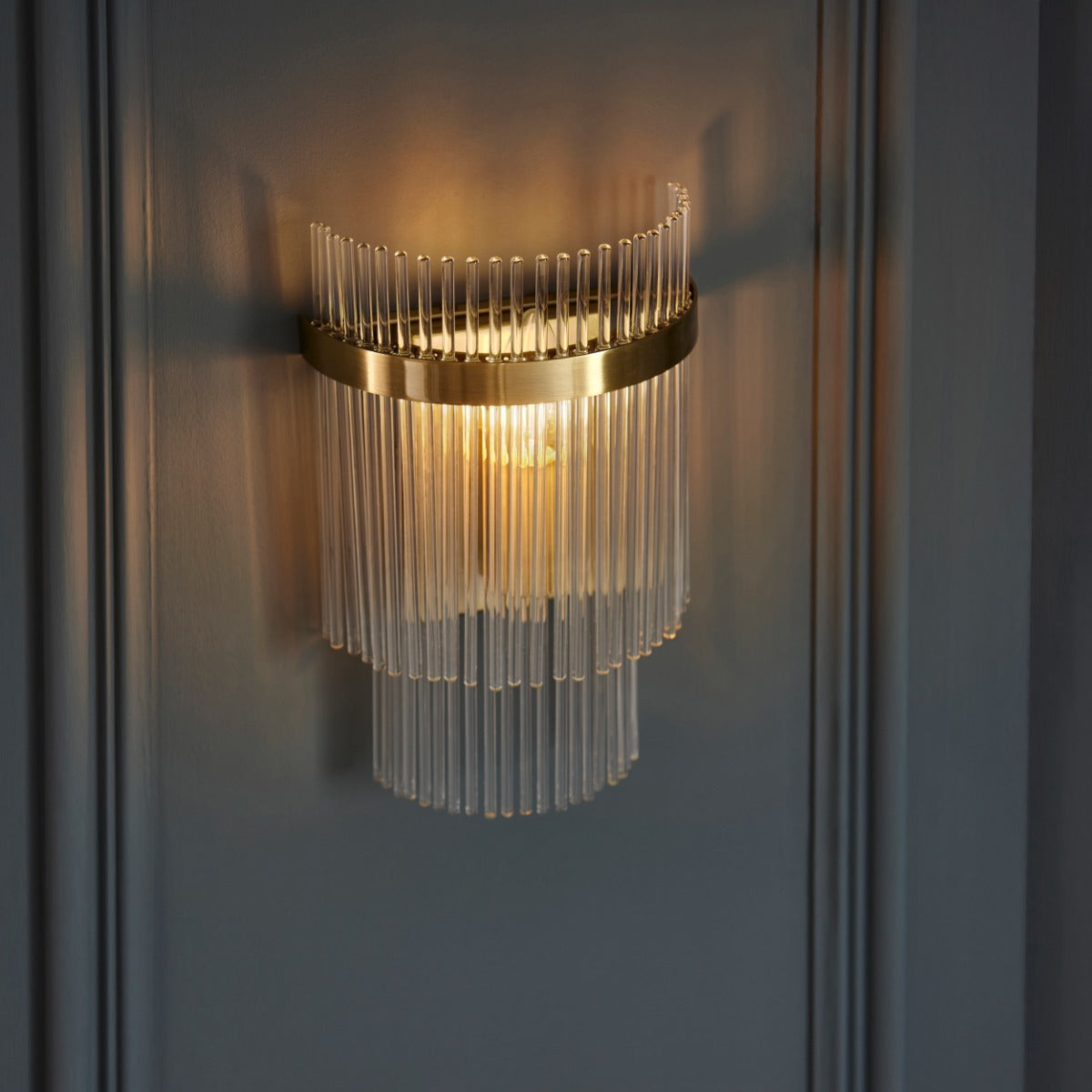 Antique Brass Wall Light | Clear Glass E14
