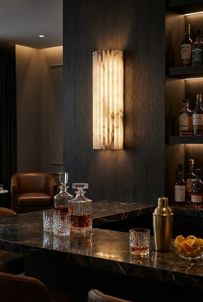 Alvia Alabasten Wandlamp | Natuursteen LED Wandlamp
