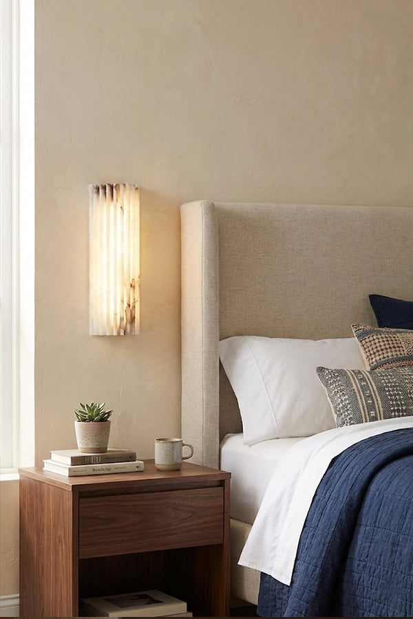Alvia Alabasten Wandlamp | Natuursteen LED Wandlamp