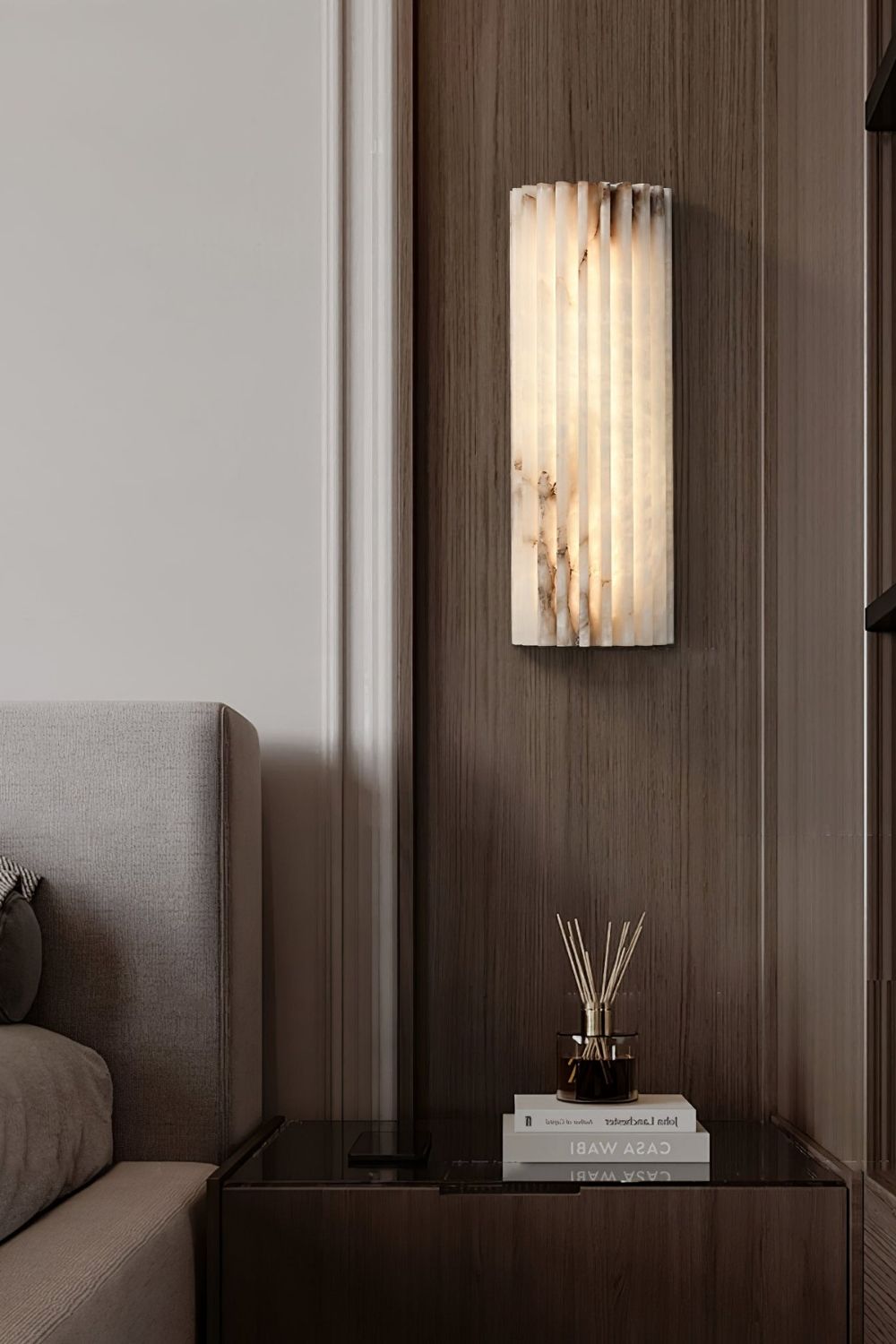 Alvia Alabasten Wandlamp | Natuursteen LED Wandlamp