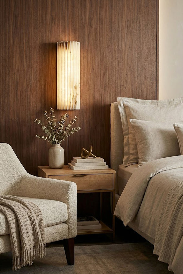 Alvia Alabasten Wandlamp | Natuursteen LED Wandlamp