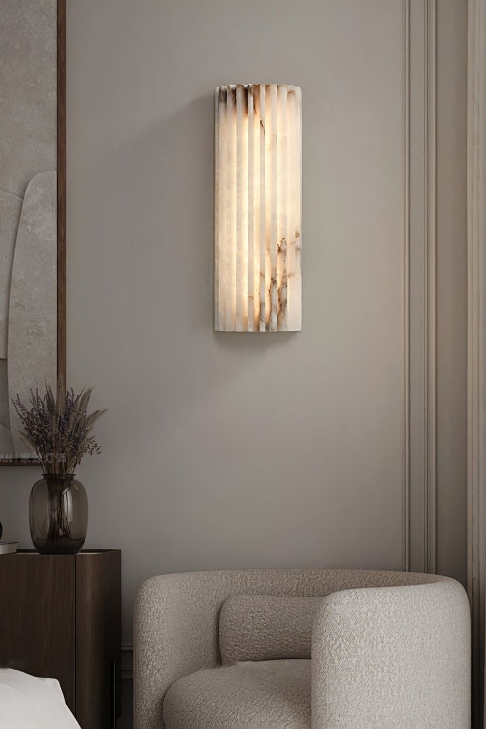 Alvia Alabasten Wandlamp | Natuursteen LED Wandlamp
