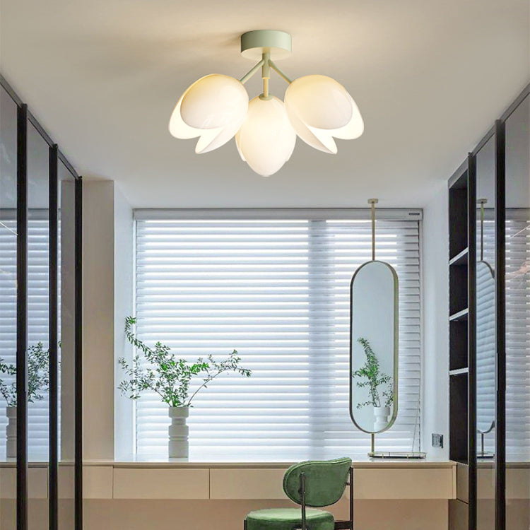 Plafonnier scandinave moderne – Blanc/Vert – 1 ou 3 sources lumineuses