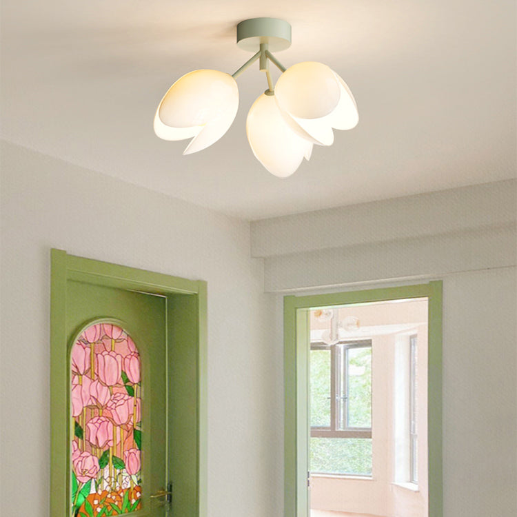 Plafonnier scandinave moderne – Blanc/Vert – 1 ou 3 sources lumineuses