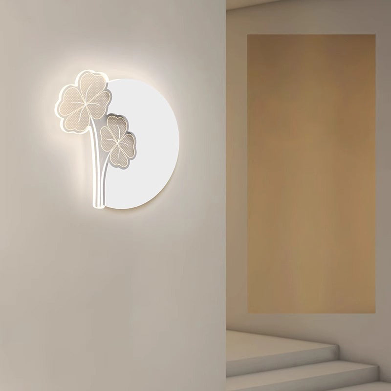 Minimalistisk LED Væglampe med Naturmotiv – Mælkebøtte, Fjer, Ginkgo-blad eller Firkløver