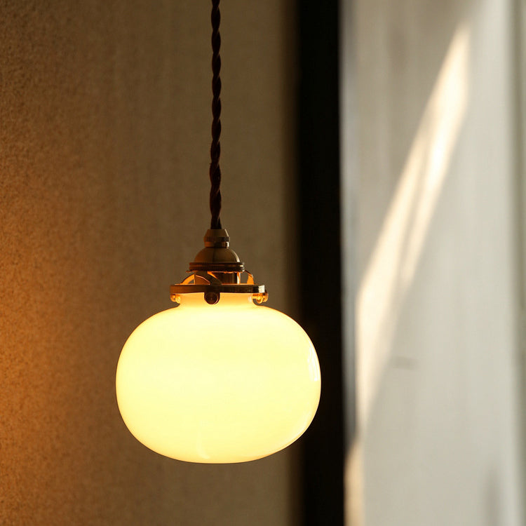 Wintage'owa miedziana lampa wisząca – złota – oprawka E26