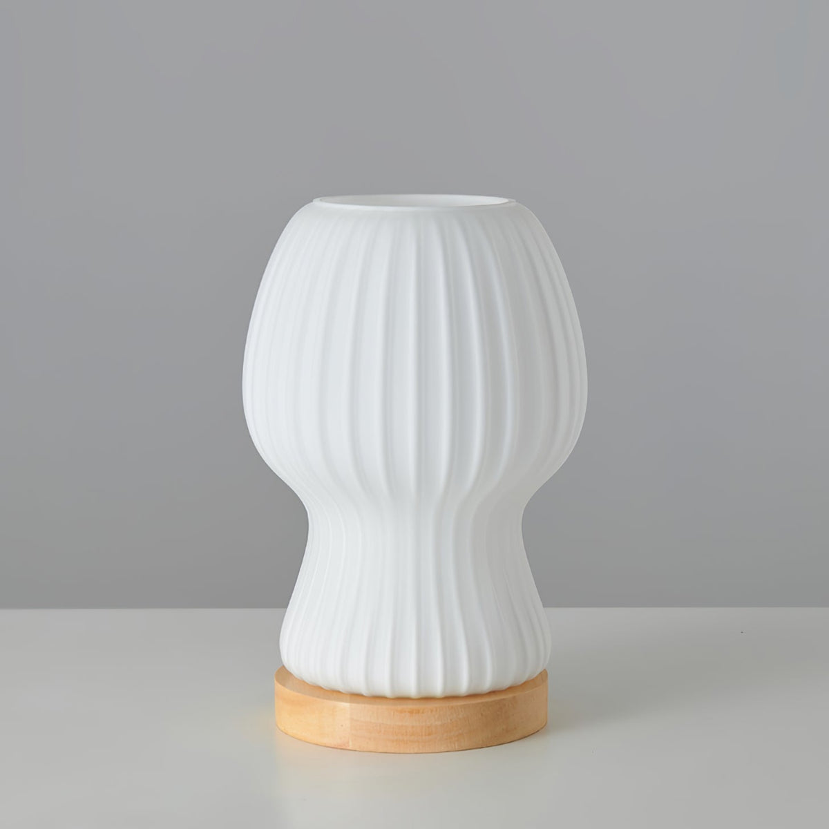 Lámpara de mesa de vidrio Japandi con iluminación ambiental suave