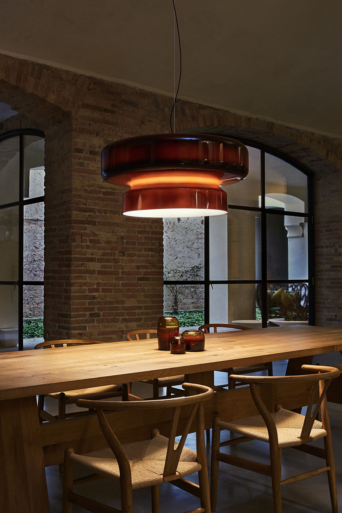 Retro LED Pendel af Glas & Metal